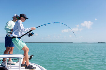 father and son fishing
