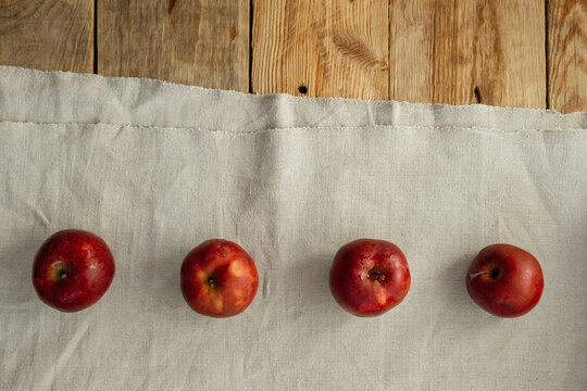 Red apples on a table