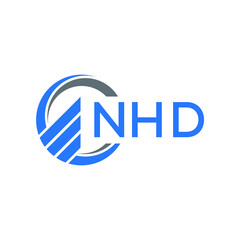 NHD Flat accounting logo design on white  background. NHD creative initials Growth graph letter logo concept. NHD business finance logo design.