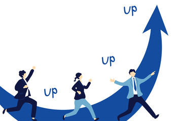 右肩上がり　男性、女性