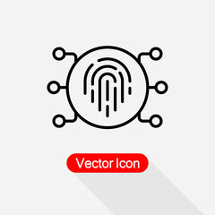 Cybersecurity Icon, Unique Fingerprint Icon, Imprint Icon Vector Illustration Eps10