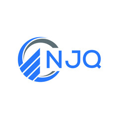 NJQ Flat accounting logo design on white  background. NJQ creative initials Growth graph letter logo concept. NJQ business finance logo design.