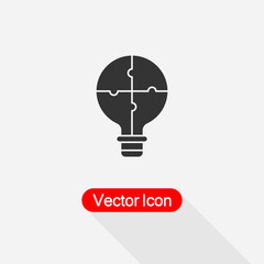 Light Bulb Puzzle Icon, Solution, Innovation Icon Vector Illustration Eps10
