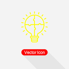 Light Bulb Puzzle Icon, Solution, Innovation Icon Vector Illustration Eps10