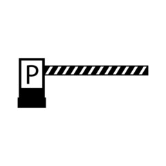 Secure parking gate icon logo vector