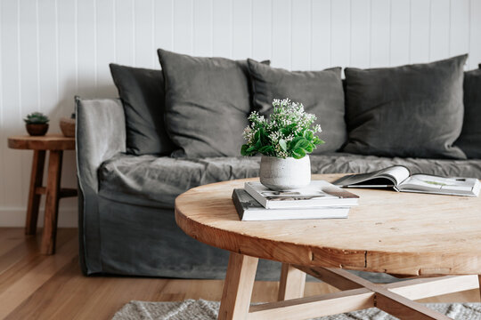 Grey sofa cosy interior