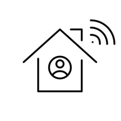 Smart home user profile. Pixel perfect, editable stroke line icon