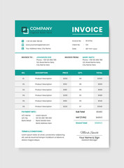 Fototapeta na wymiar Professional & Modern Business Invoice Design Template