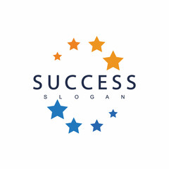 Obraz premium Success Typography Logo With Circle Star Symbol