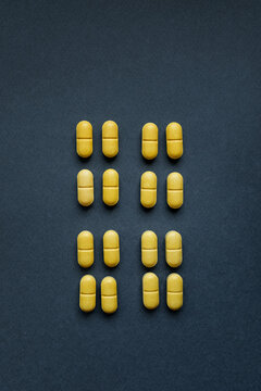 Pills on a gray background 