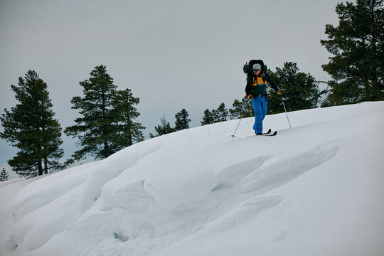 Male Solo Adventurer on Skis