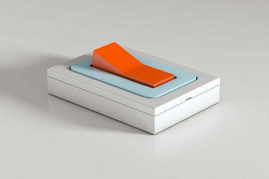 Isolated orange switch button