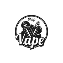 professional logo design for Vape shop vintage retro style