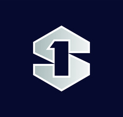 1 S logo hexagon