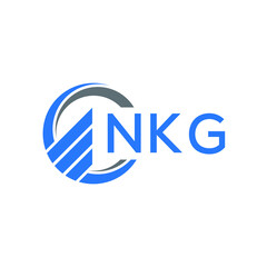 NKG Flat accounting logo design on white  background. NKG creative initials Growth graph letter logo concept. NKG business finance logo design.