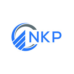 NKP Flat accounting logo design on white  background. NKP creative initials Growth graph letter logo concept. NKP business finance logo design.