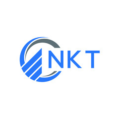 NKT Flat accounting logo design on white  background. NKT creative initials Growth graph letter logo concept. NKT business finance logo design.