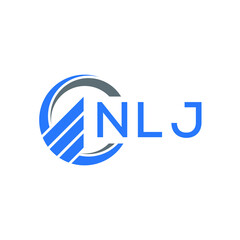 NLJ Flat accounting logo design on white  background. NLJ creative initials Growth graph letter logo concept. NLJ business finance logo design.
