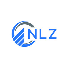 NLZ Flat accounting logo design on white  background. NLZ creative initials Growth graph letter logo concept. NLZ business finance logo design.