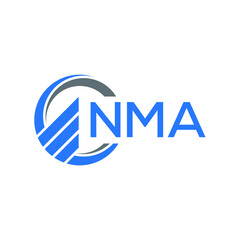 NMA Flat accounting logo design on white  background. NMA creative initials Growth graph letter logo concept. NMA business finance logo design.