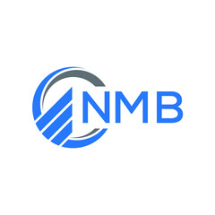 NMB Flat accounting logo design on white  background. NMB creative initials Growth graph letter logo concept. NMB business finance logo design.