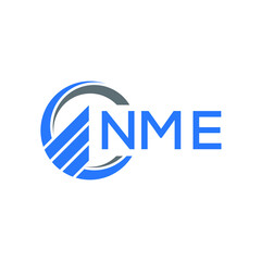 NME Flat accounting logo design on white  background. NME creative initials Growth graph letter logo concept. NME business finance logo design.