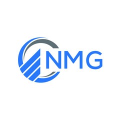 NMG Flat accounting logo design on white  background. NMG creative initials Growth graph letter logo concept. NMG business finance logo design.