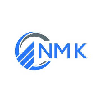 NMK Flat accounting logo design on white  background. NMK creative initials Growth graph letter logo concept. NMK business finance logo design.