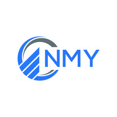 NMY Flat accounting logo design on white  background. NMY creative initials Growth graph letter logo concept. NMY business finance logo design.