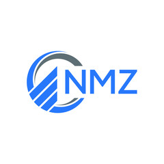 NMZ Flat accounting logo design on white  background. NMZ creative initials Growth graph letter logo concept. NMZ business finance logo design.
