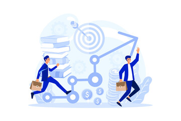 Sales manager or commercial director concept. Business planning and sales growth. Sales promotion and comercial operations concept. modern flat illustration
