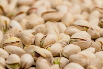 Stack of pistachio nut snack