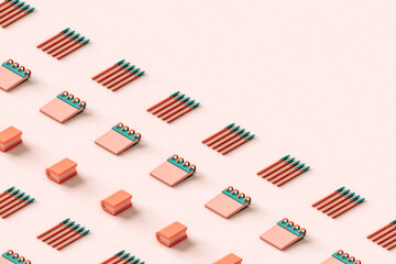 pink office supplies covering half of the frame