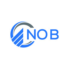 NOB Flat accounting logo design on white  background. NOB creative initials Growth graph letter logo concept. NOB business finance logo design.