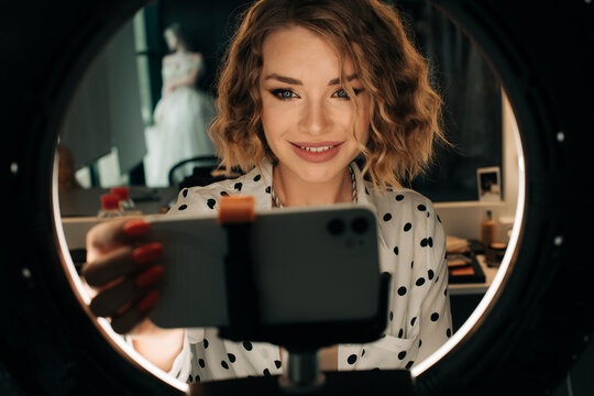 Woman recording video