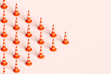 triangle from traffic cones. 3d render