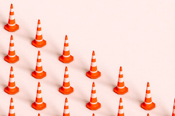 traffic cones covering half of the background