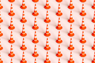 3d pattern of traffic cones