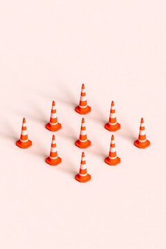 3d render of traffic cones