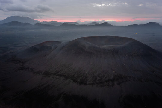 Aerial View Of A Crater In Iceland.