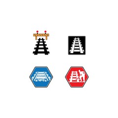 railroad logo vector icon design