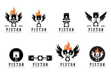 piston logo vector, vehicle workshop illustration design, car or motorcycle