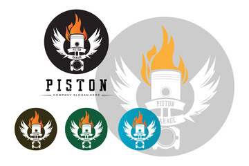 piston logo vector, vehicle workshop illustration design, car or motorcycle