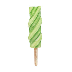 Watercolor ice cream fruity green