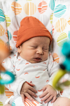 Little newborn baby sleeping 