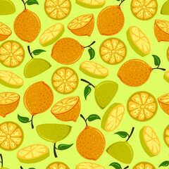 Hand Drawn Doodle Funny Cute Lemon Seamless Pattern Background Wallpaper