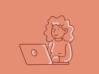 Female manager with laptop in office