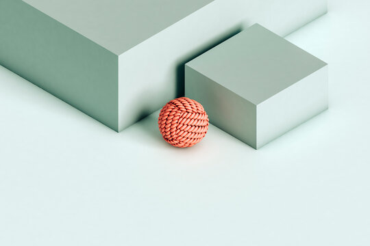 pink dog toy ball on an abstract environment