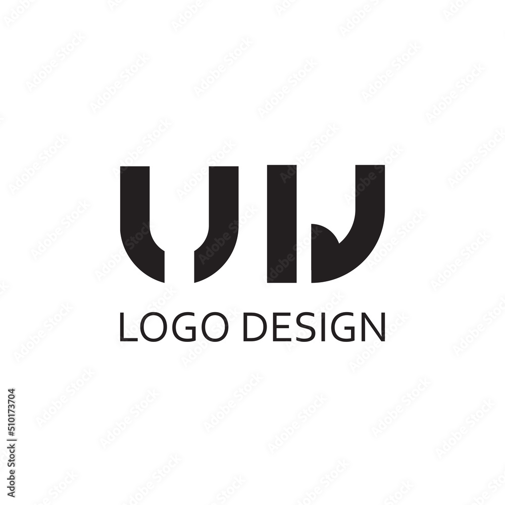 Wall mural simple letter U W for logo company design - Wall murals