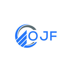 Obraz premium OJF Flat accounting logo design on white background. OJF creative initials Growth graph letter logo concept. OJF business finance logo design.
